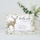 Wald Foliage Dee | Bitte beantworten | Optionen fü RSVP Karte (Stehend Vorderseite)