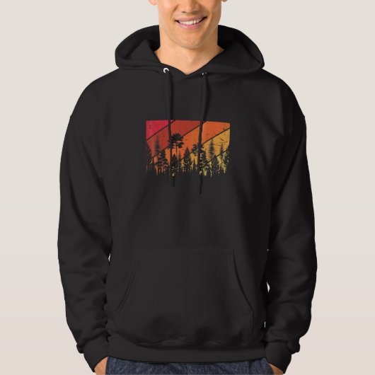 Wald Forst Camping Vintage Baum Retro Hoodie (Vorderseite)