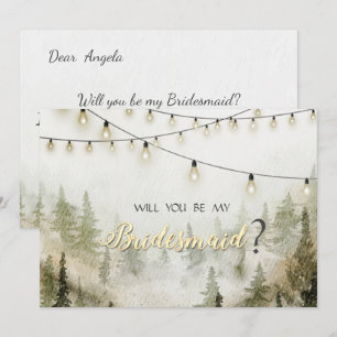 Wald,Forst,Kiefern,Lichterkette Einladung