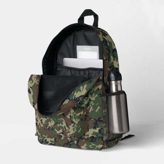 Wald-Forst-Militär-Tarnung Bedruckter Rucksack (Rückseitige Ecke links (Offen) )