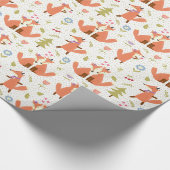 Wald Foxy Foxy Foxy Wrapping Paper Geschenkpapier (Ecke)