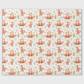 Wald Foxy Foxy Foxy Wrapping Paper Geschenkpapier (Flach)