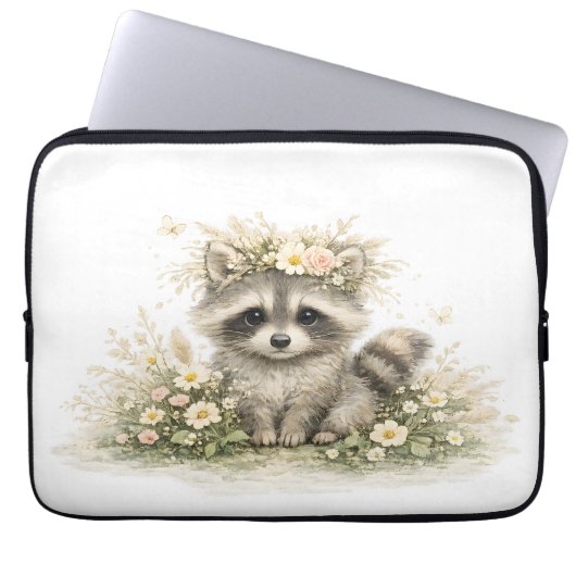 Wald Freund Waschbär Laptopschutzhülle (Vorderseite)