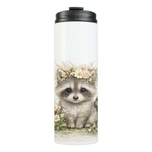 Wald Freund Waschbär Thermosbecher (Vorderseite)