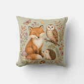 Wald Freunde Fuchs, Eule und Igel Kissen (Vorderseite)
