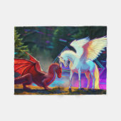 Wald Freunde - Junger Drache und Junger Pegasus Fleecedecke (Vorderseite (Horizontal))