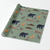 Wald Freunde Wilde Tiere Geschenkpapier (Ungerollt)