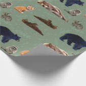Wald Freunde Wilde Tiere Geschenkpapier (Ecke)