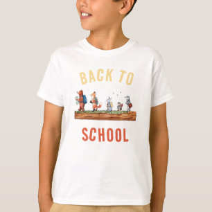 Wald Freunde Zurück zur Schule Wasserfarben T-Shirt