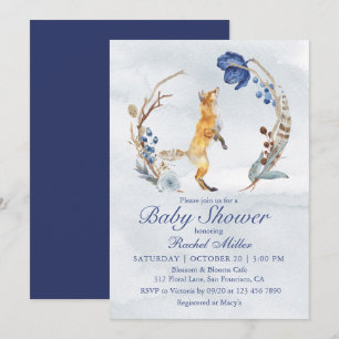 Wald-Fuchs-Aquarell-Baby-Party Einladung