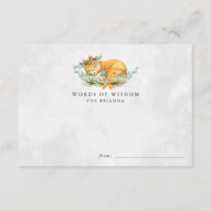 Wald Fuchs Baby Shower Beratungskarten Begleitkarte