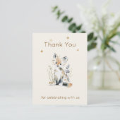 Wald Fuchs Baby Shower Dankeskarten Postkarte (Stehend Vorderseite)