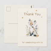 Wald Fuchs Baby Shower Dankeskarten Postkarte (Vorne/Hinten)