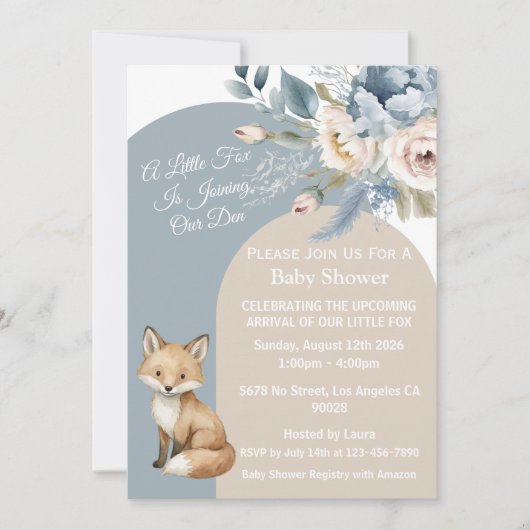 Wald-Fuchs-Baby-Shower-Einladung Einladung (Vorderseite)