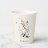 Wald Fuchs Baby Shower Papiertassen Pappbecher (Rückseite)