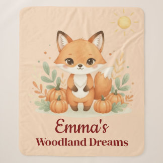 Wald-Fuchs-Babytuch, personalisierter Name Sherpadecke