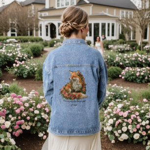 Wald Fuchs bestickt. Füchse sind der Beweis, dass Jeansjacke