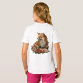Wald Fuchs besticktes Puzzle T-Shirt (Schwarz voll)