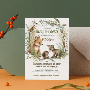 Wald Fuchs Eichhörnchen Wald Unisex Babyparty Einladung