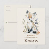Wald-Fuchs-Geburtstags-Dankeskarten Postkarte (Vorne/Hinten)