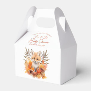 Wald-Fuchs-Grün-Wasserfarben-Blatt-Baby-Party Geschenkschachtel