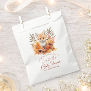 Wald-Fuchs-Grün-Wasserfarben-Blatt-Baby-Party Geschenktütchen