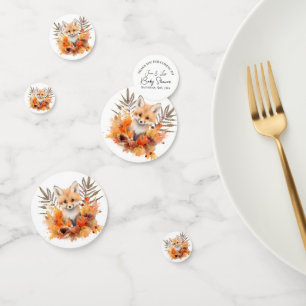 Wald-Fuchs-Grün-Wasserfarben-Blatt-Baby-Party Konfetti