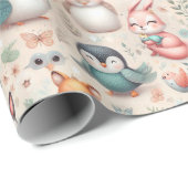 Wald Fuchs Hase Aquarell Boho Geschenkverpackung P Geschenkpapier (Rolleneckpunkt)