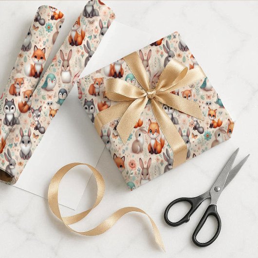 Wald Fuchs Hase Aquarell Boho Geschenkverpackung P Geschenkpapier