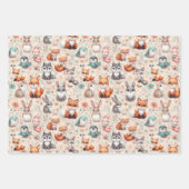 Wald Fuchs Hase Geschenkpapier-Set mit 3 Bogen Geschenkpapier Set (Vorderseite 3)