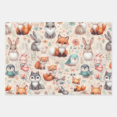 Wald Fuchs Hase Geschenkpapier-Set mit 3 Bogen Geschenkpapier Set (Vorderseite)
