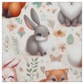 Wald-Fuchs-Hasen-Wasserfarbe-Boho-Kinderzimmer-Sto Stoff (Muster)