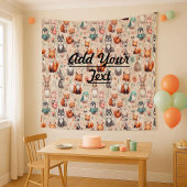 Wald-Fuchs-Hasen-Wasserfarben-Boho-Kinderzimmer-Te Wandteppich