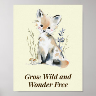 Wald-Fuchs-Kinderzimmer Inspirierende Wandkunst Poster