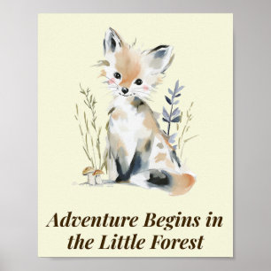 Wald-Fuchs-Kinderzimmer-Wandkunst-Druck Poster