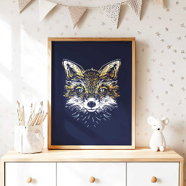 Wald-Fuchs-Kinderzimmer-Wandkunst Poster Druck