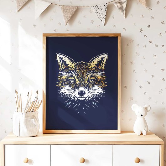 Wald-Fuchs-Kinderzimmer Wandkunst Poster Druck