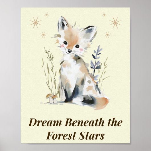 Wald-Fuchs-Kinderzimmer-Zitat-Wandkunst Poster (Vorne)