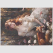 Wald-Fuchs-Mädchen-Decoupage Seidenpapier (Vorderseite)
