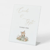 Wald-Fuchs-Mädchen-Karten- & Geschenke-Party Sockelschild (Vorderseite)