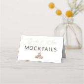 Wald-Fuchs-Mädchen-Trinkt & Nippt Mocktails Etiket Platzkarte (Rückseite)