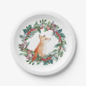 Wald-Fuchs-Weihnachten Pappteller (Vorderseite)