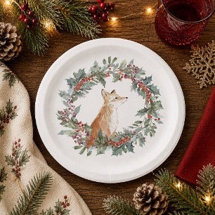Wald-Fuchs-Weihnachten Pappteller