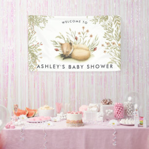 Wald Fuchs   Willkommensbanner für Baby Shower Banner