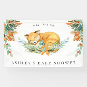 Wald Fuchs   Willkommensbanner für Baby Shower Banner