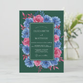 Wald-Fuchsien-Kranz-Hochzeit Einladung (Stehend Vorderseite)