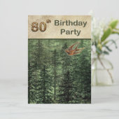 Wald für die Geburtstagsparty der Bäume 80 Einladung (Stehend Vorderseite)