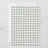 Wald-Gingham-Baby-Einladung Einladung (Rückseite)