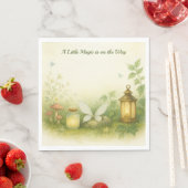 Wald-Glanz-Baby-Party-Einladung | Glühwürmchen-Gla Serviette (Beispiel)