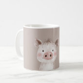 Wald Glückliches Rosa Schwein Kaffeetasse (Vorderseite Links)